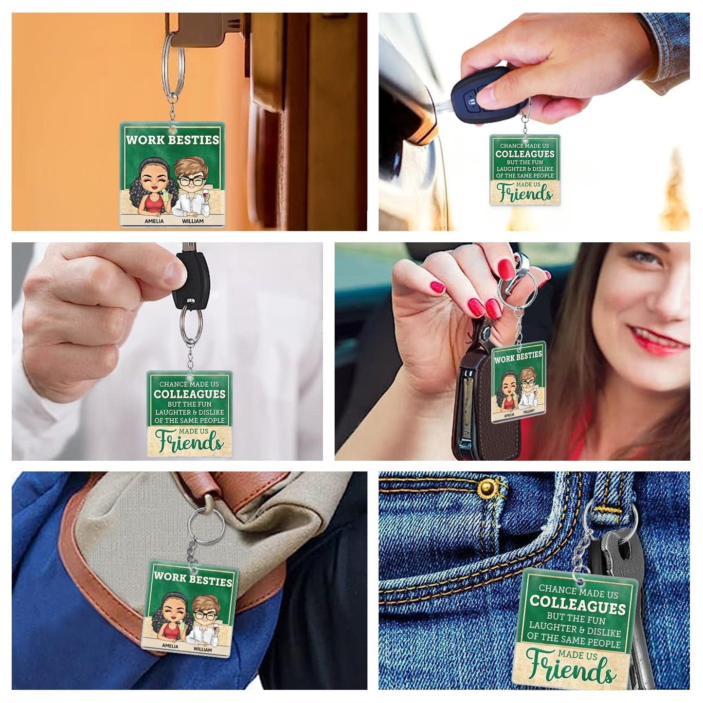 You Are The Reason I Don't Punch People At Work Teacher - Funny, Anniversary, Birthday Gifts For Colleagues, Coworker, Besties - Personalized Custom Acrylic Keychain