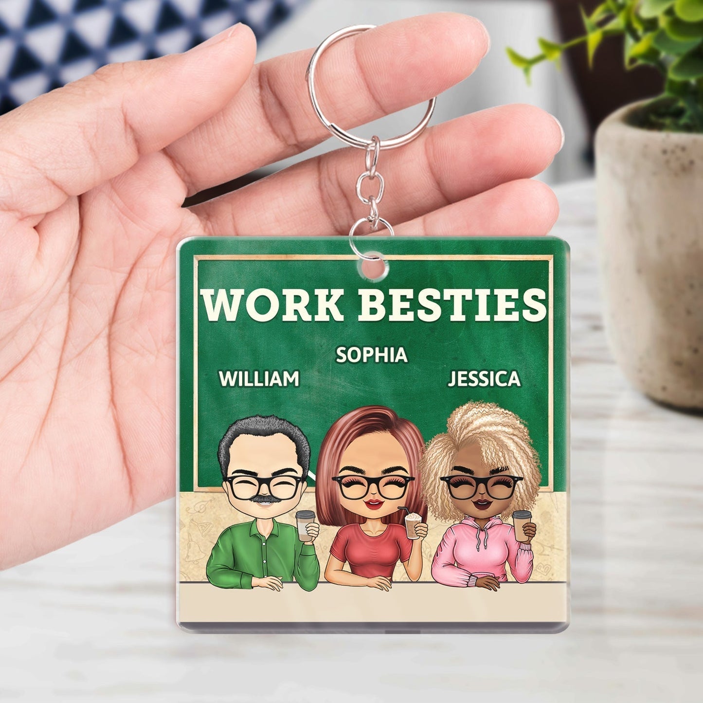 You Are The Reason I Don't Punch People At Work Teacher - Funny, Anniversary, Birthday Gifts For Colleagues, Coworker, Besties - Personalized Custom Acrylic Keychain