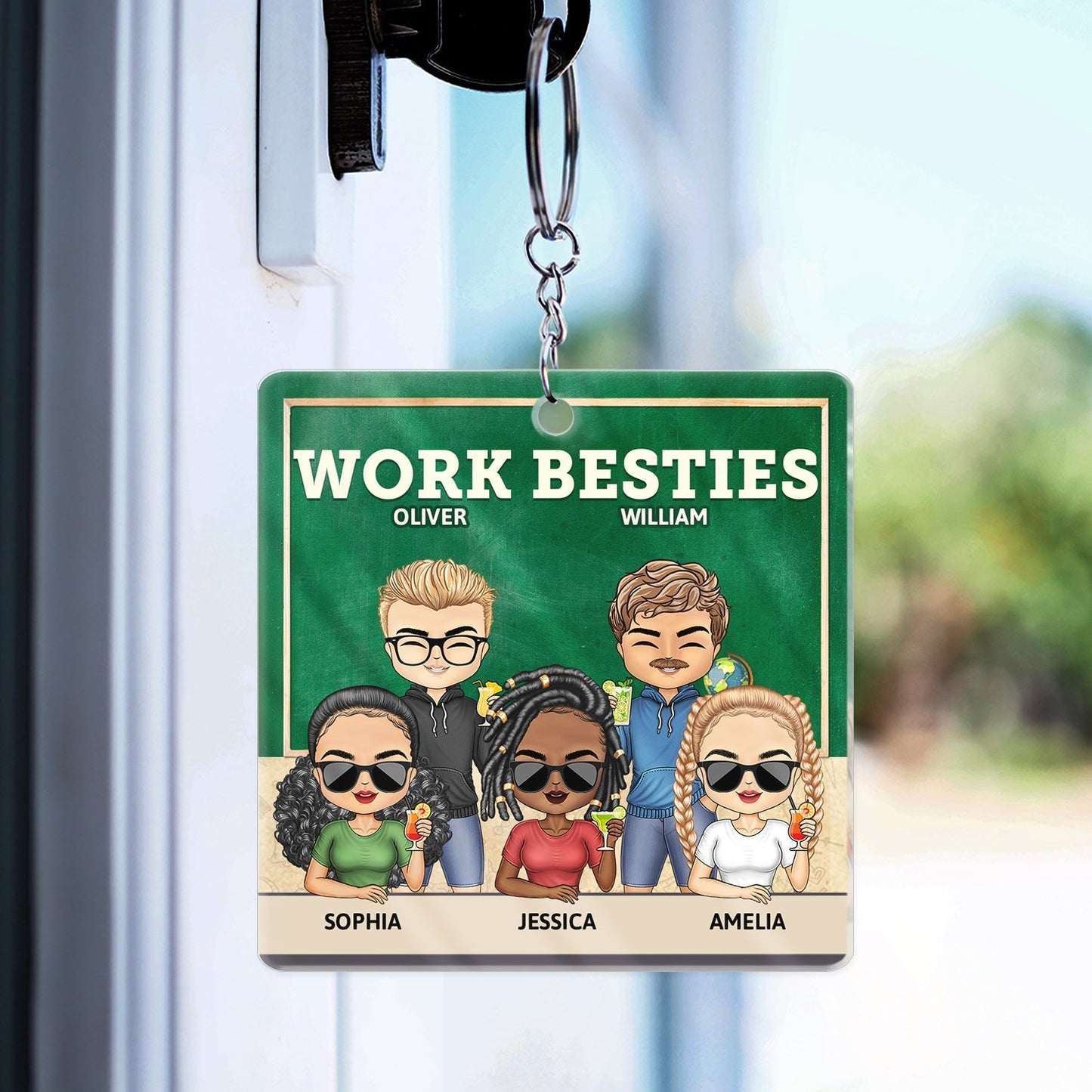 You Are The Reason I Don't Punch People At Work Teacher - Funny, Anniversary, Birthday Gifts For Colleagues, Coworker, Besties - Personalized Custom Acrylic Keychain
