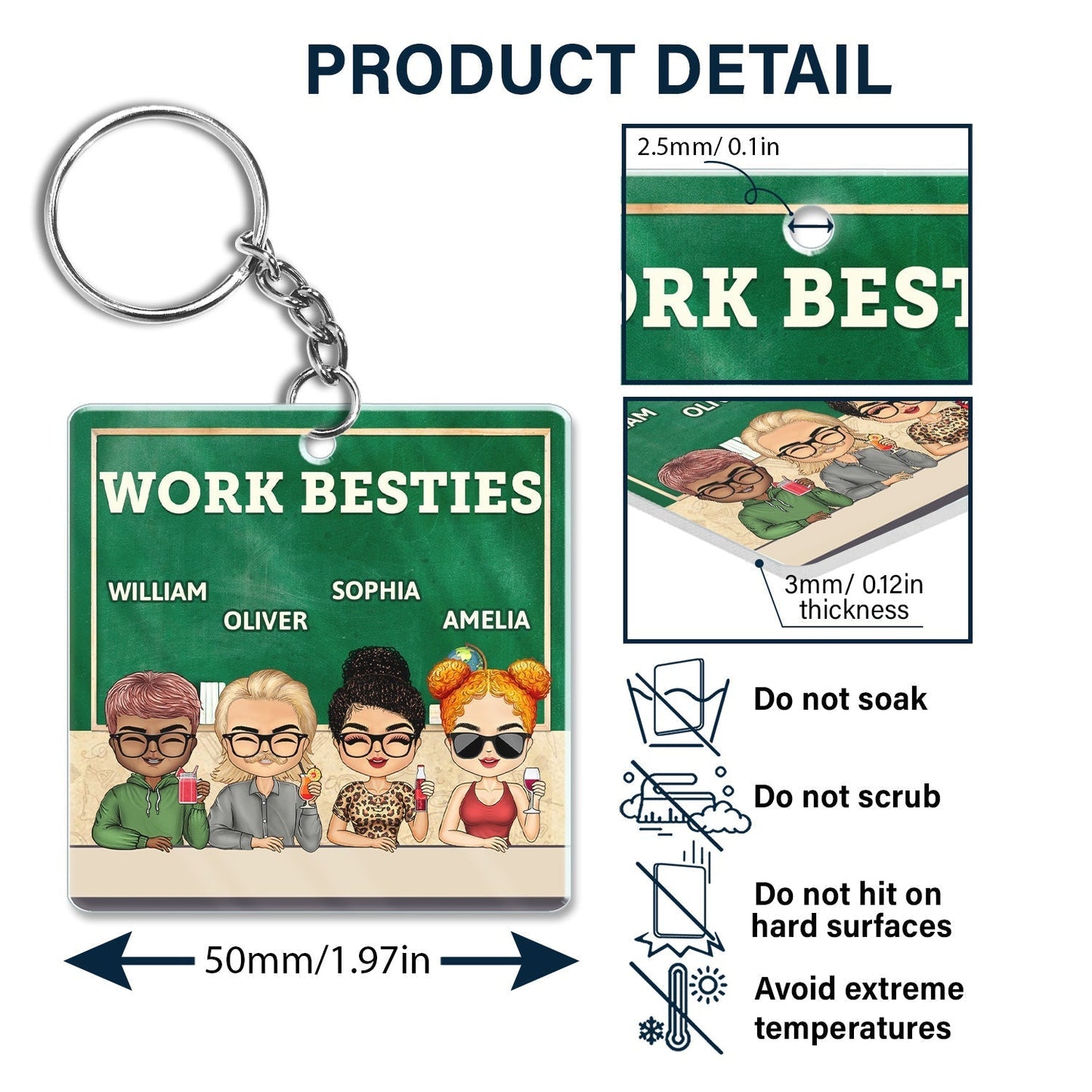 You Are The Reason I Don't Punch People At Work Teacher - Funny, Anniversary, Birthday Gifts For Colleagues, Coworker, Besties - Personalized Custom Acrylic Keychain