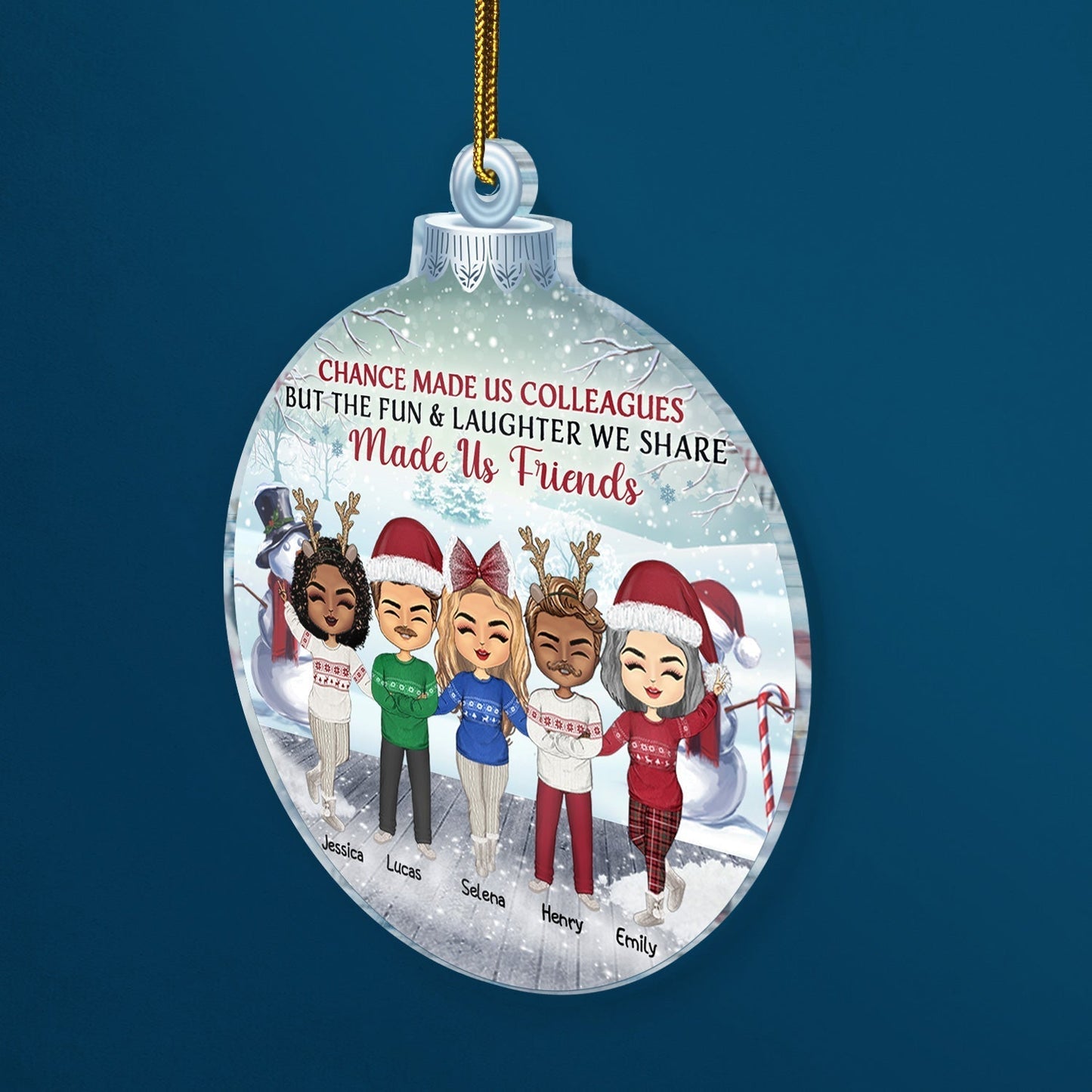 Work Made Us Colleagues - Christmas Gift For Co-worker, Besties, Best Friends - Personalized Custom Shaped Acrylic Ornament