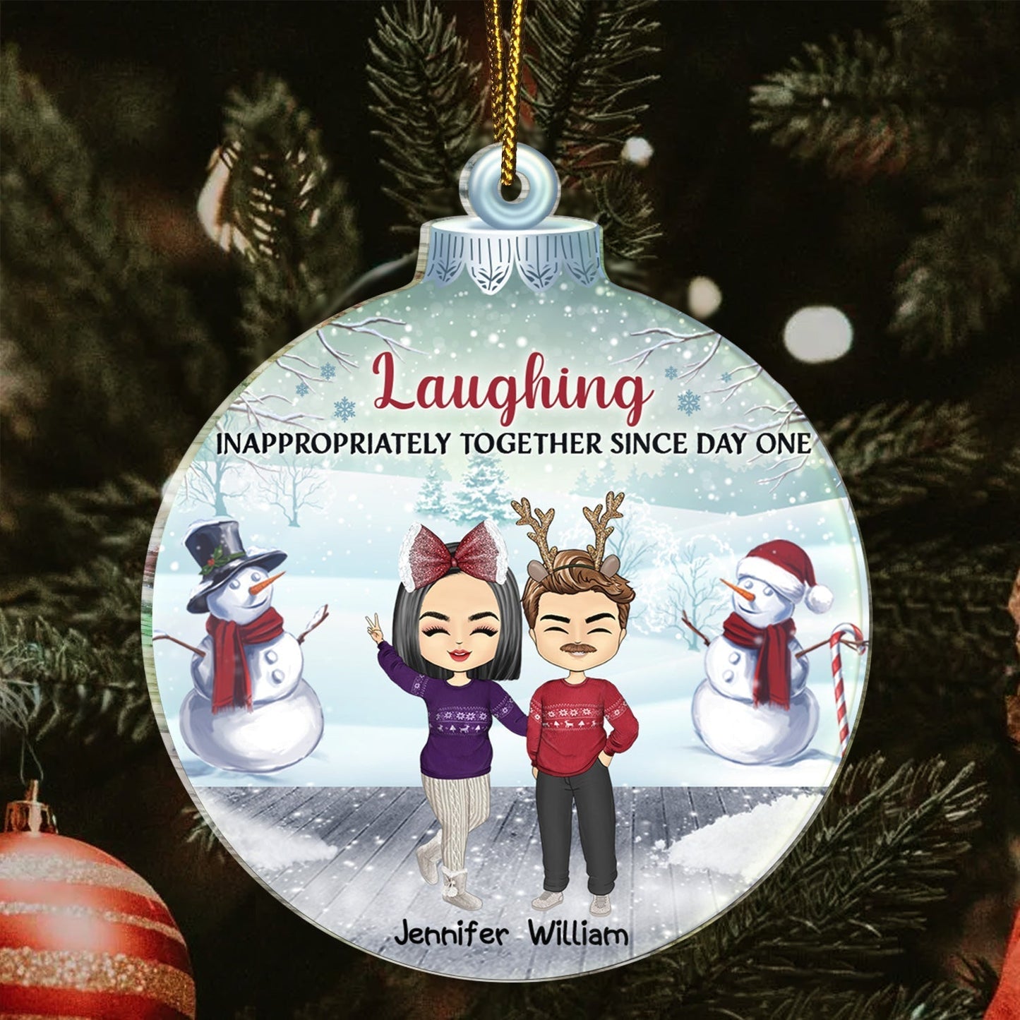 Work Made Us Colleagues - Christmas Gift For Co-worker, Besties, Best Friends - Personalized Custom Shaped Acrylic Ornament