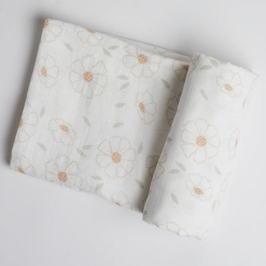 White Daisy Swaddle