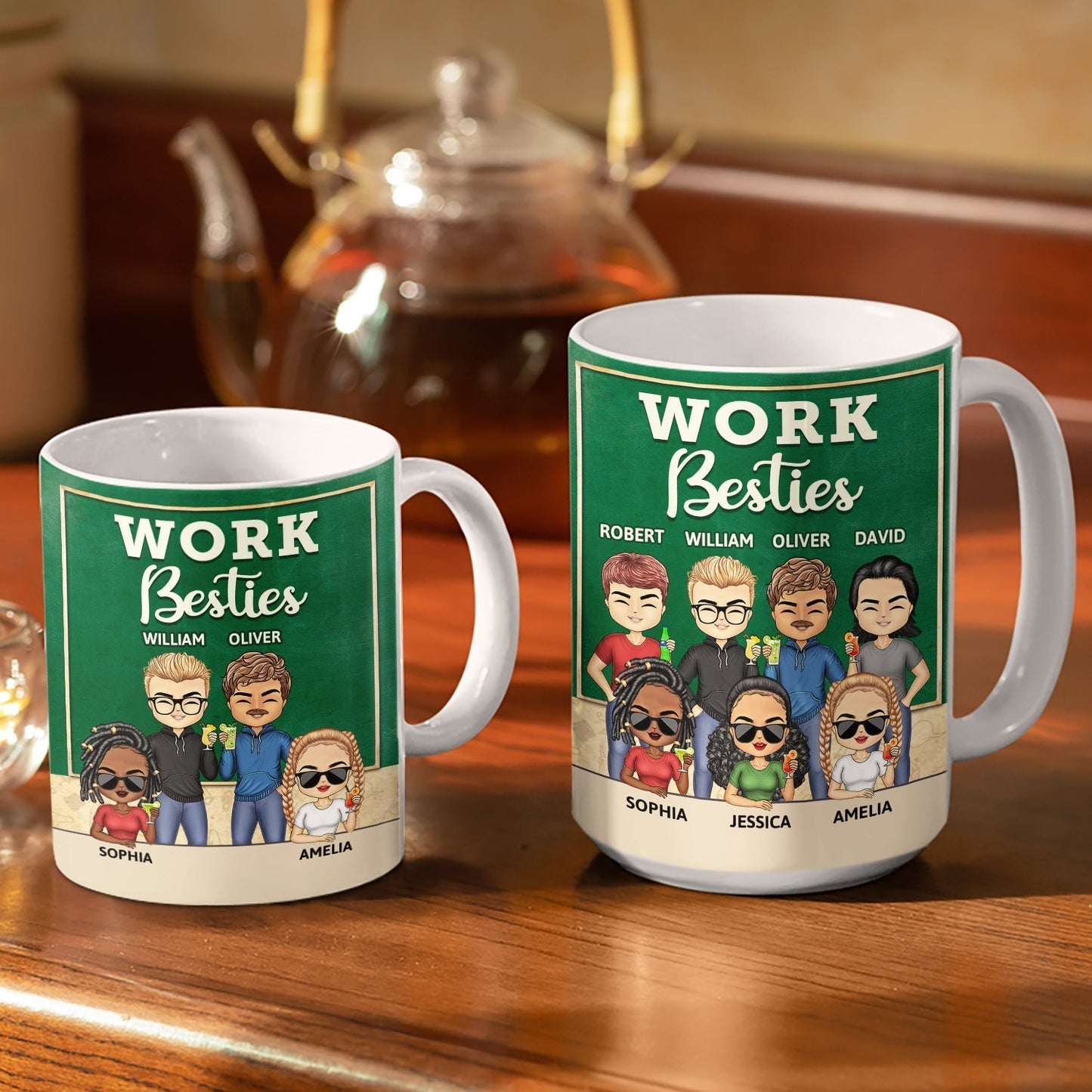 You Are The Reason I Don't Punch People At Work Teacher - Funny, Anniversary, Birthday Gifts For Colleagues, Coworker, Besties - Personalized Custom White Edge-to-Edge Mug