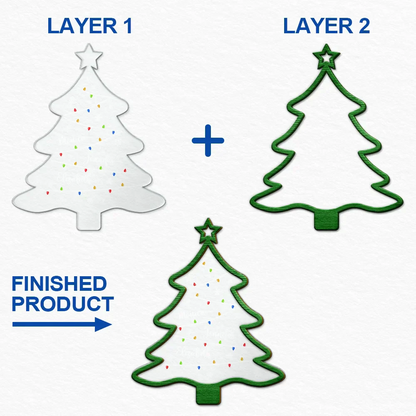 Christmas Tree Family Bestie Coworker Custom Name - Personalized 2-Layered Mix Ornament