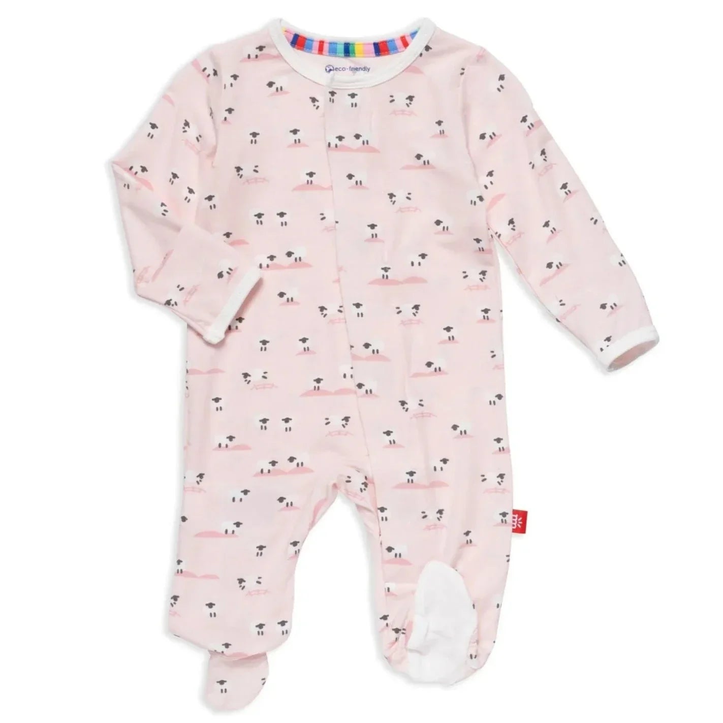 Pink Baa Baa Baby Footie (0-3M)