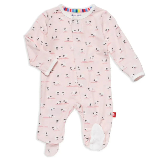 Pink Baa Baa Baby Footie (0-3M)